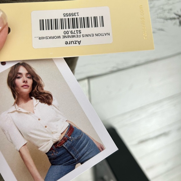 Nation Ltd. Cotton snap front top. NWT. Size S. - Picture 5 of 5